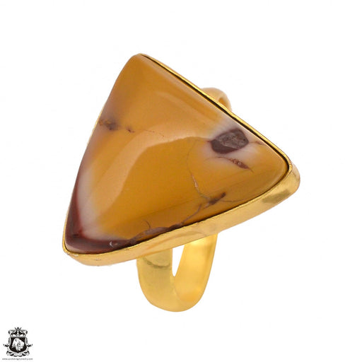 Size 10.5 - Size 12 Ring Mookaite 24K Gold Plated Ring GPR1415