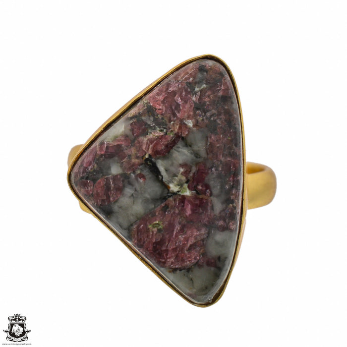 Size 8.5 - Size 10 Ring Eudialyte 24K Gold Plated Ring GPR1433
