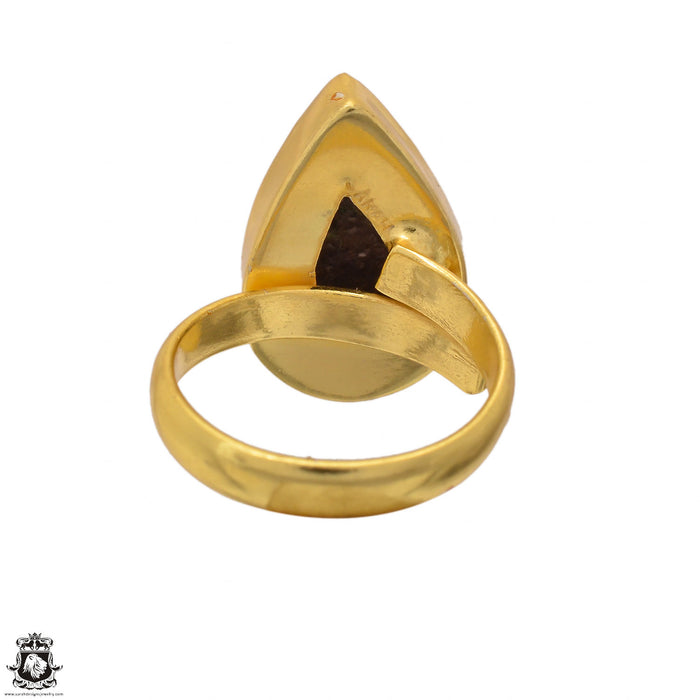 Size 7.5 - Size 9 Ring Eudialyte 24K Gold Plated Ring GPR1446