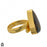 Size 8.5 - Size 10 Adjustable Pietersite 24K Gold Plated Ring GPR1450