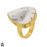 Size 8.5 - Size 10 Ring Dendritic Opal Merlinite 24K Gold Plated Ring GPR1488