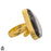 Size 7.5 - Size 9 Ring Zebra Dolomite 24K Gold Plated Ring GPR1514