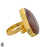 Size 7.5 - Size 9 Ring Seam Agate 24K Gold Plated Ring GPR1540
