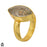 Size 8.5 - Size 10 Ring Tourmalated Quartz 24K Gold Plated Ring GPR1551