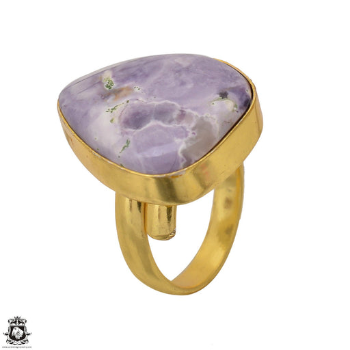 Size 7.5 - Size 9 Ring Tiffany Jasper Bertrandite 24K Gold Plated Ring GPR1577