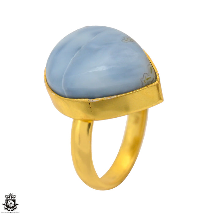 Size 7.5 - Size 9 Ring Owyhee Opal 24K Gold Plated Ring GPR1686