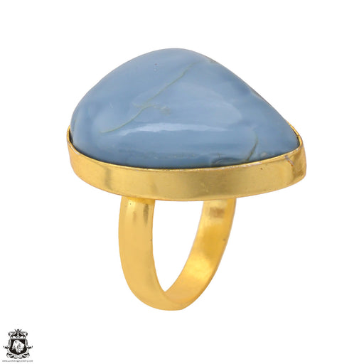Size 9.5 - Size 11 Ring Owyhee Opal 24K Gold Plated Ring GPR1687