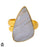 Size 9.5 - Size 11 Ring Blue Lace Agate 24K Gold Plated Ring GPR1701