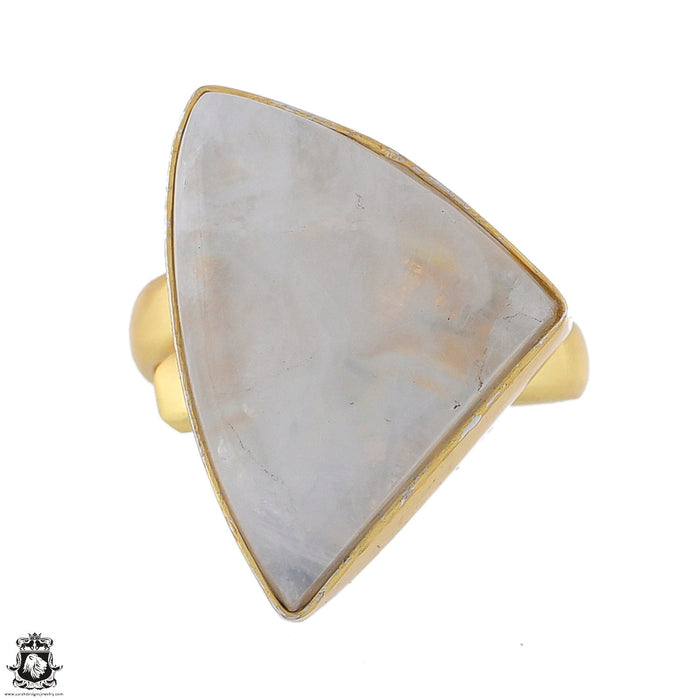 Size 7.5 - Size 9 Ring Moonstone 24K Gold Plated Ring GPR1776