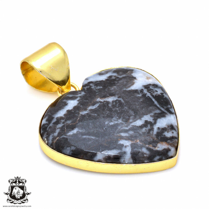 Zebra Dolomite 24K Gold Plated Pendant  GPH7