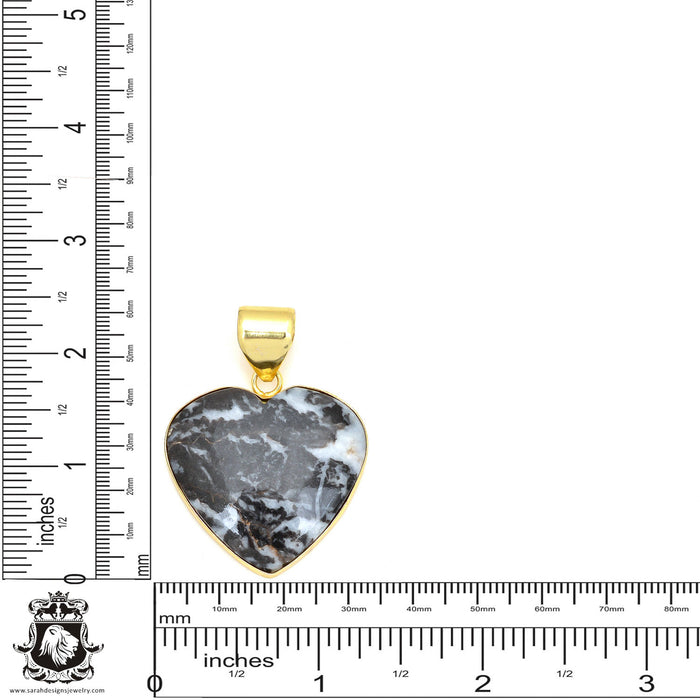 Zebra Dolomite 24K Gold Plated Pendant  GPH7