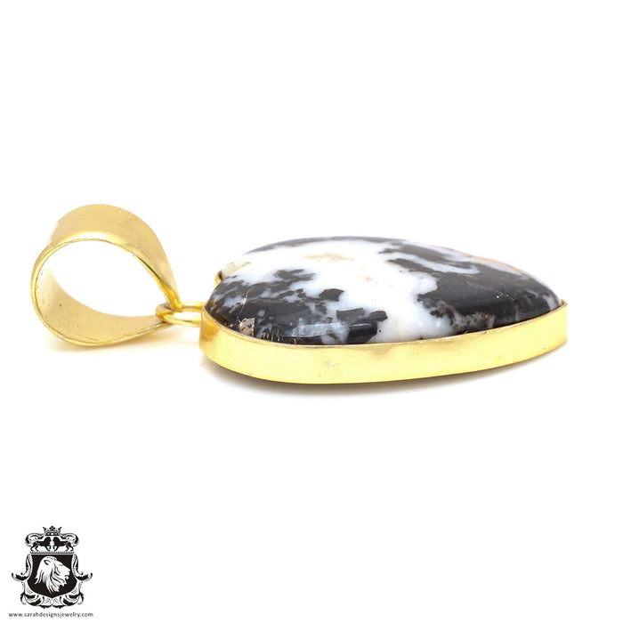 Zebra Dolomite 24K Gold Plated Pendant  GPH12