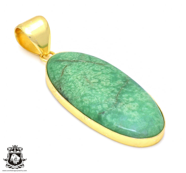 Chrysoprase 24K Gold Plated Pendant  GPH25