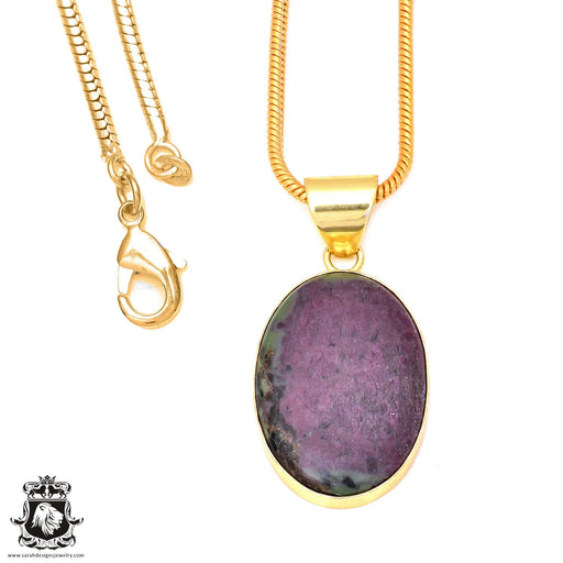 Ruby Zoisite 24K Gold Plated Pendant  GPH91