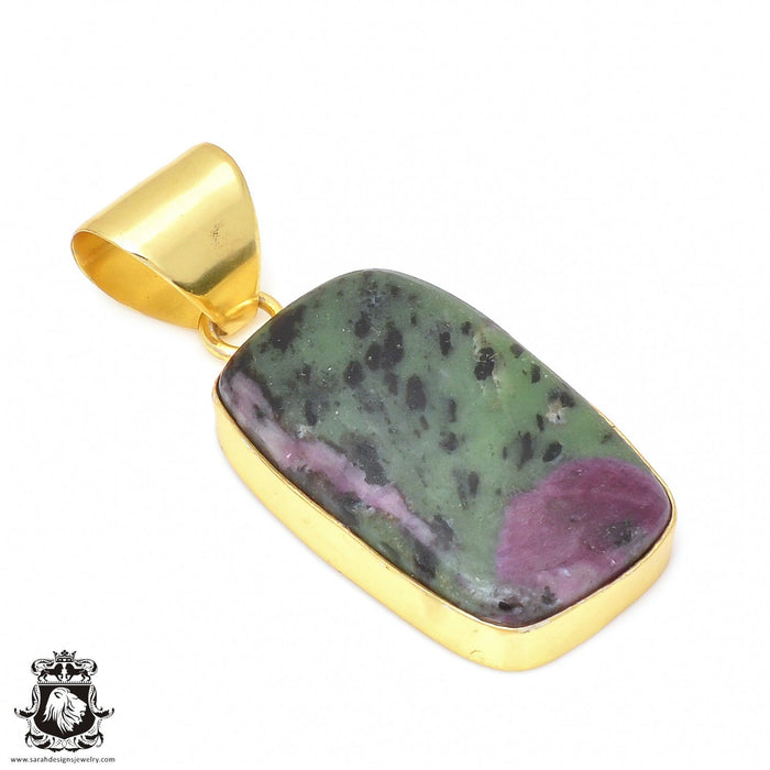 Ruby Zoisite 24K Gold Plated Pendant  GPH94