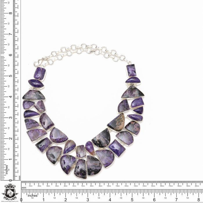 Charoite Necklace Bracelet Earrings SET782
