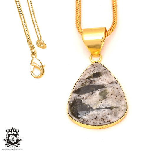 Epidote 24K Gold Plated Pendant  GPH177