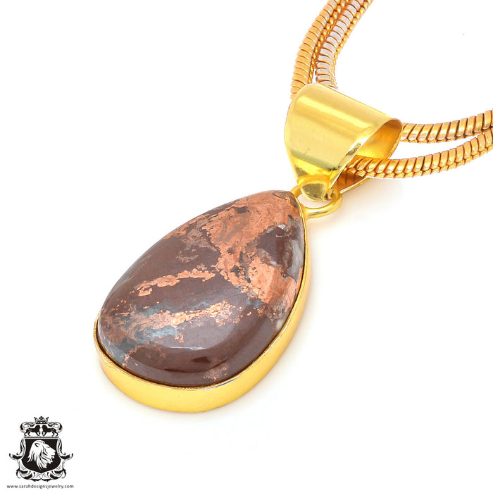 Pyritized Crazy lace Agate 24K Gold Plated Pendant  GPH186