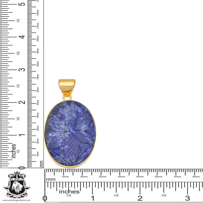 Lapis Lazuli 24K Gold Plated Pendant  GPH346