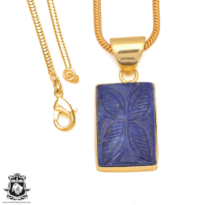 Lapis Lazuli 24K Gold Plated Pendant  GPH358