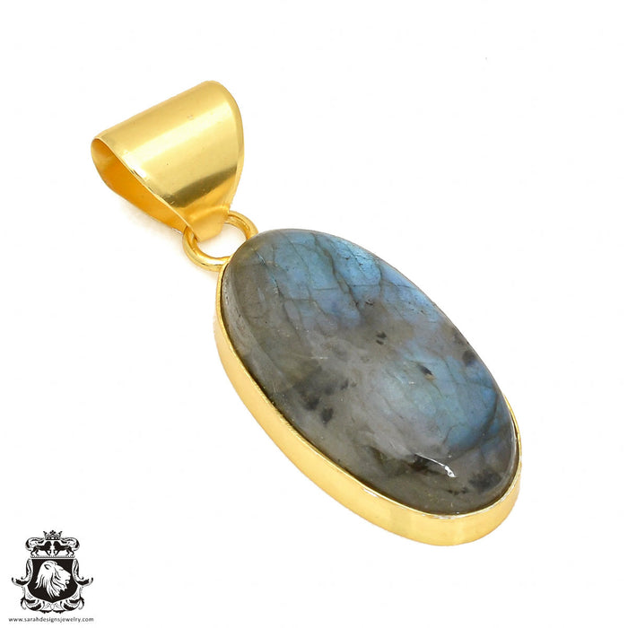 Blue Labradorite 24K Gold Plated Pendant  GPH439