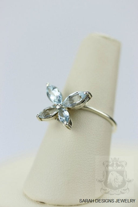Size 7.5 Aquamarine Sterling Silver Ring r169