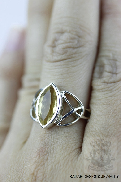 Size 6 Marquise Citrine Sterling Silver Ring r328