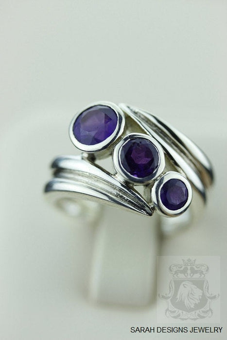 SIZE 6.5 Amethyst Sterling Silver Ring r451