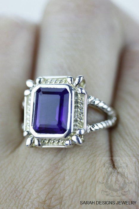 Size 6 Amethyst Sterling Silver Ring r701