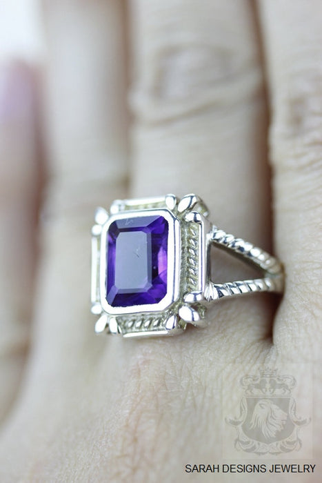 Size 8 Amethyst Sterling Silver Ring r718