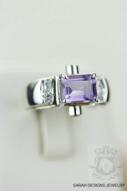 Size 7.5 Amethyst Sterling Silver Ring r735