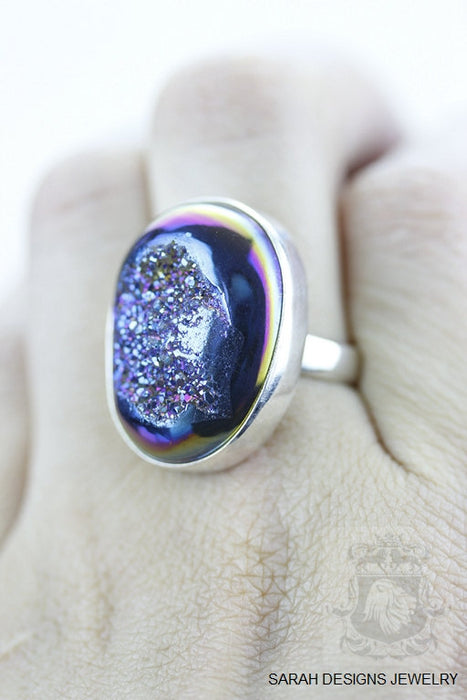 Size 7.5 Druzy Sterling Silver Ring r852