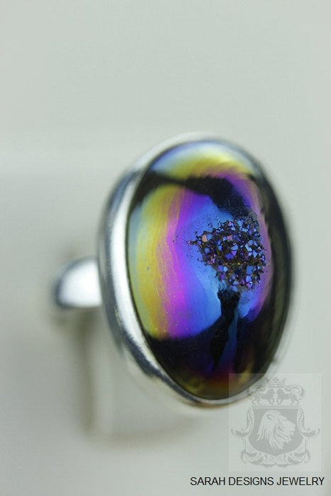 Size 7 Druzy Sterling Silver Ring r897