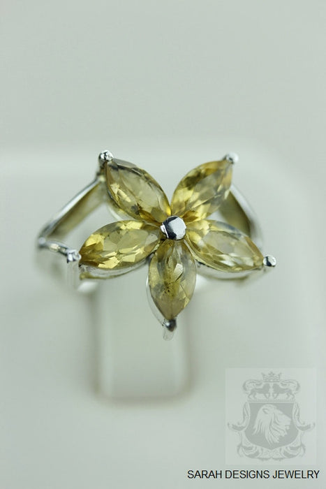 Size 7 Citrine Sterling Silver Ring r925