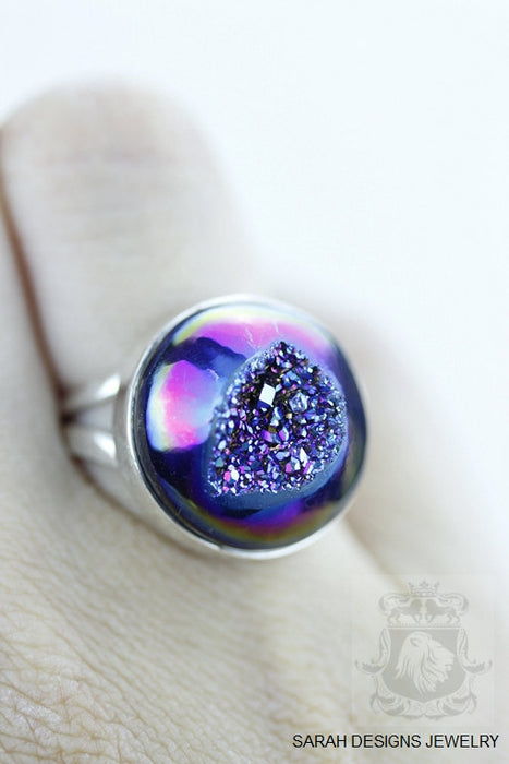 Size 6.5 Drusy Sterling Silver Ring r1125