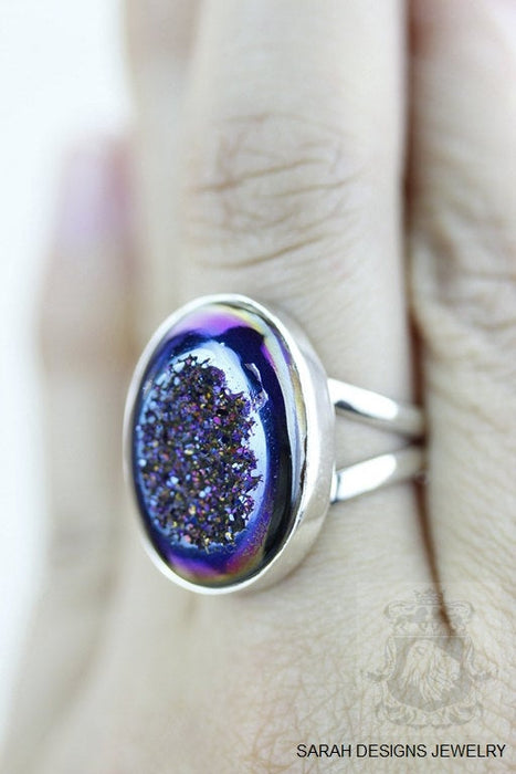 Size 7 Druzy Sterling Silver Ring r1149