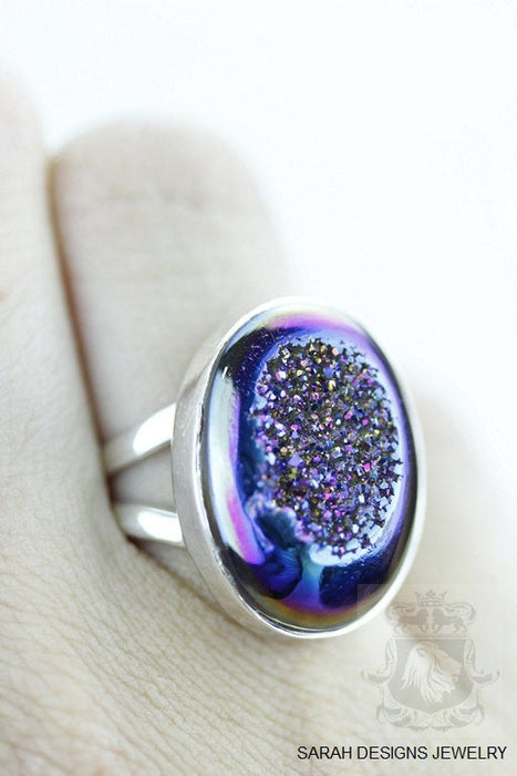 Size 7 Druzy Sterling Silver Ring r1149