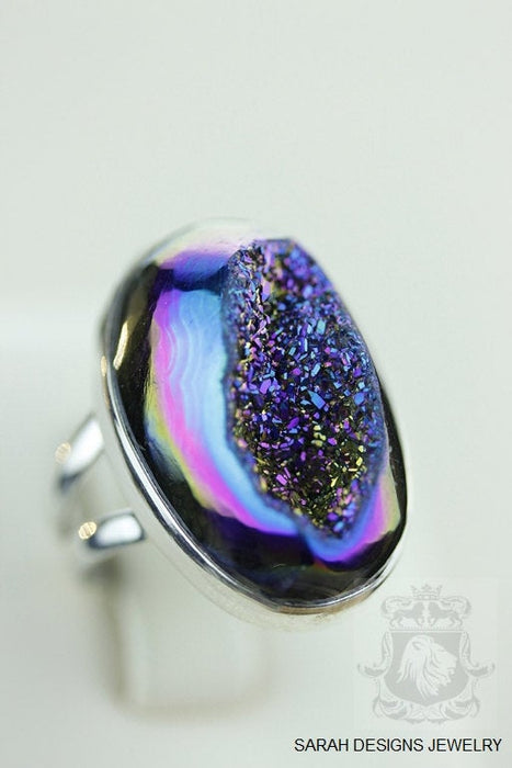 Size 6 Drusy Sterling Silver Ring r1160