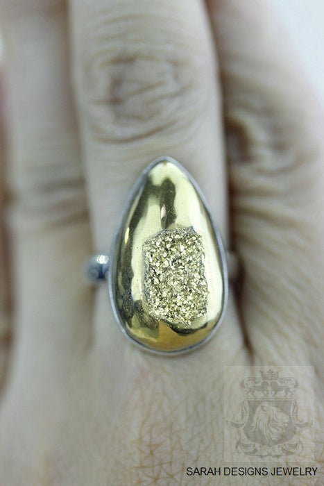 Size 6.5 Drusy Sterling Silver Ring r1358