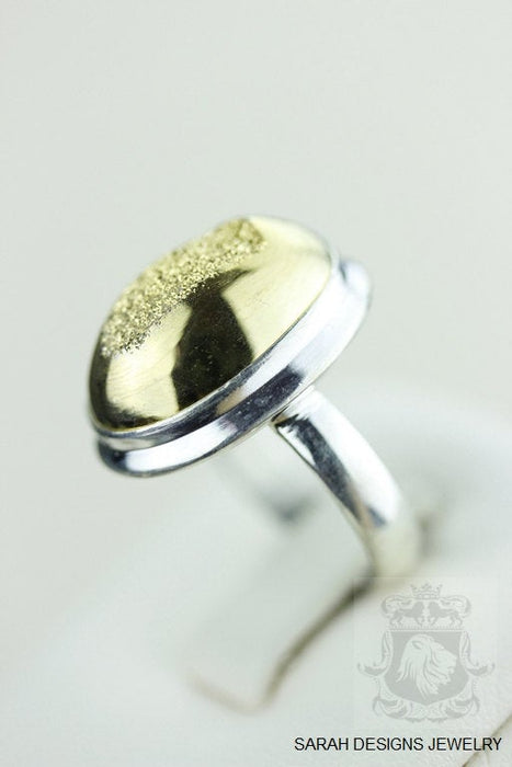 Size 6 Drusy Fine Sterling Silver Ring r1395