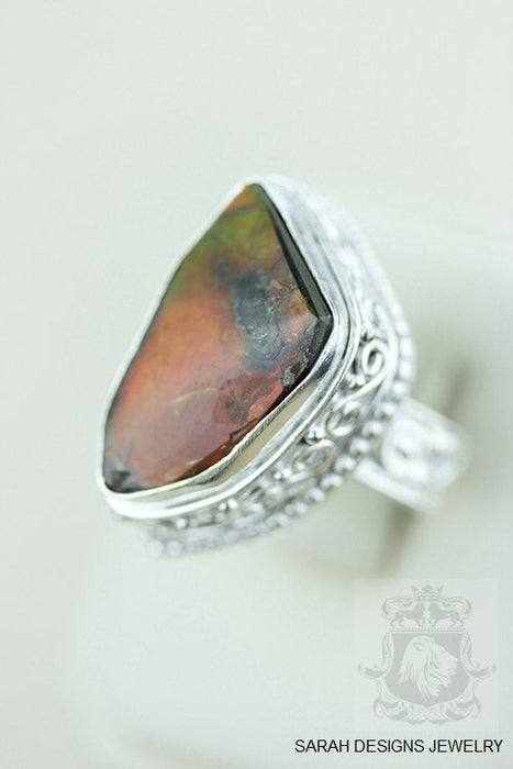 Size 6 Ammolite Sterling Silver Ring r1554
