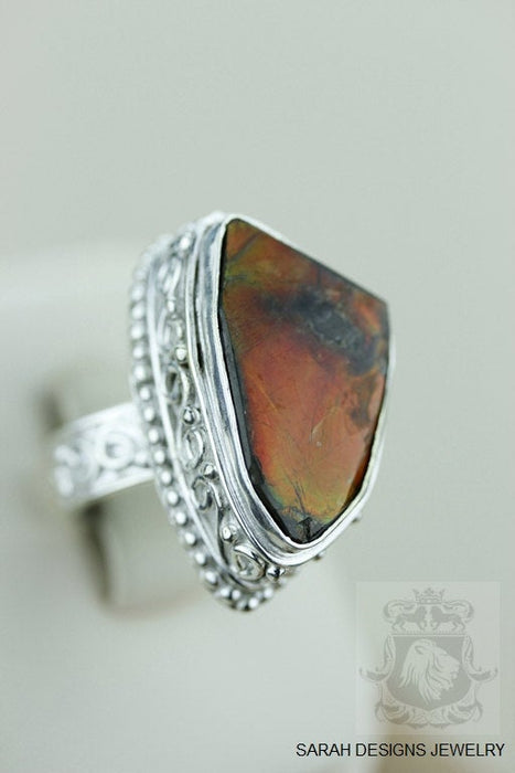 Size 6 Ammolite Sterling Silver Ring r1554