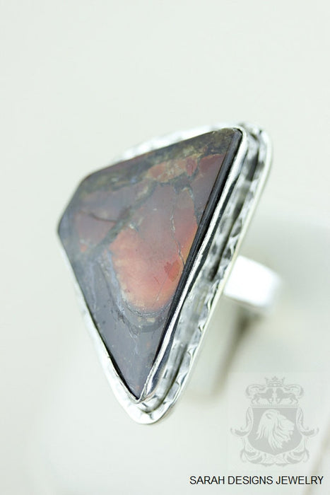 Size 8 Ammolite Sterling Silver Ring r1564
