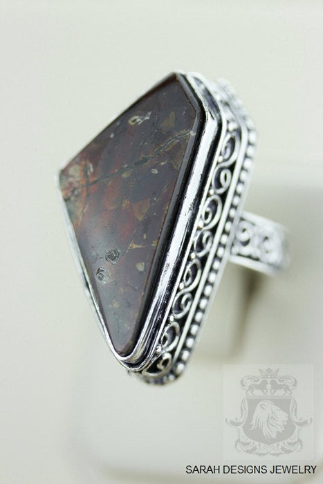 Size 8  Ammolite Sterling Silver Ring r1641